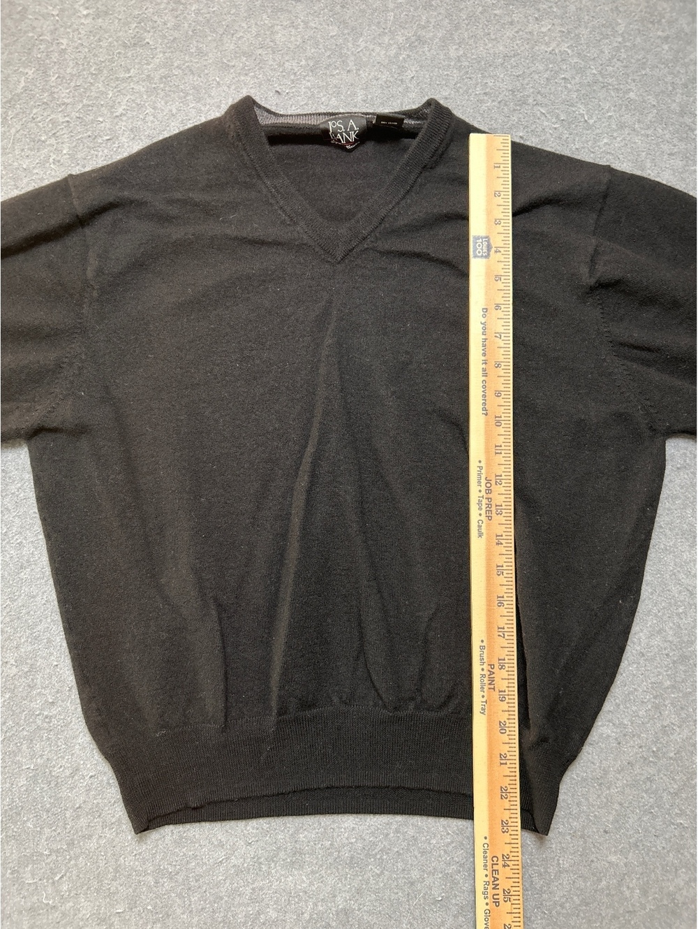 Jos. A. Bank Men's XXL Black 100% Merino Wool V-Neck Sweater - Picture 5 of 5